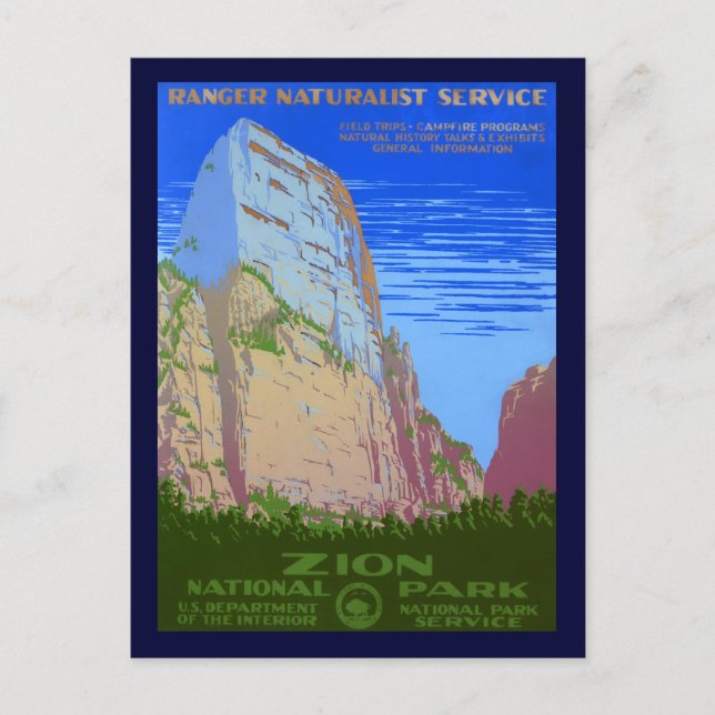 Postal Parque nacional de Zion (Anverso)