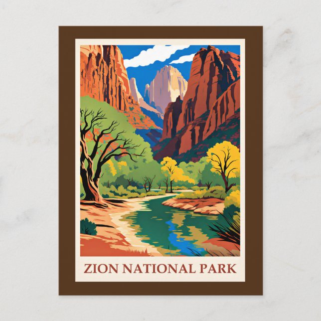 Postal Parque nacional de Zion, Utah, (Anverso)
