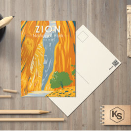 Postal Parque Nacional de Zion, Utah, la cosecha de las e