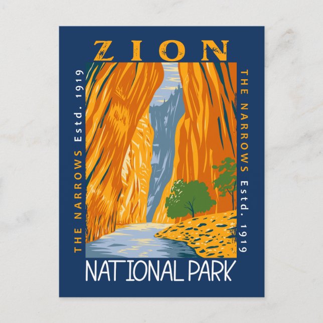 Postal Parque Nacional de Zion, Utah, Las Aranceles (Anverso)