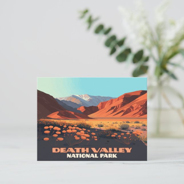 Postal Parque Nacional Death Valley Poppies California (Anverso de pie)