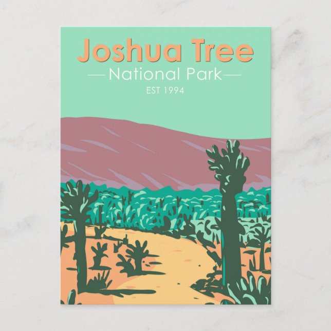 Postal Parque nacional del árbol de Joshua Jardín Cholla  (Anverso)