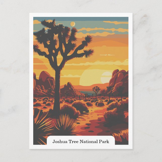 Postal Parque nacional del árbol Joshua, California, Esta (Anverso)