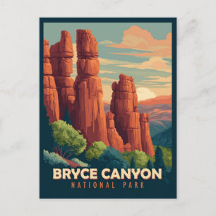 Postal Parque nacional del cañón Bryce de Viaje Vintage U