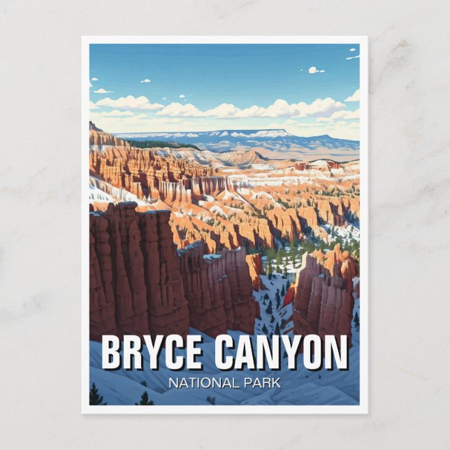 Postal Parque nacional del Cañón Bryce Invierno de Utah (Anverso)