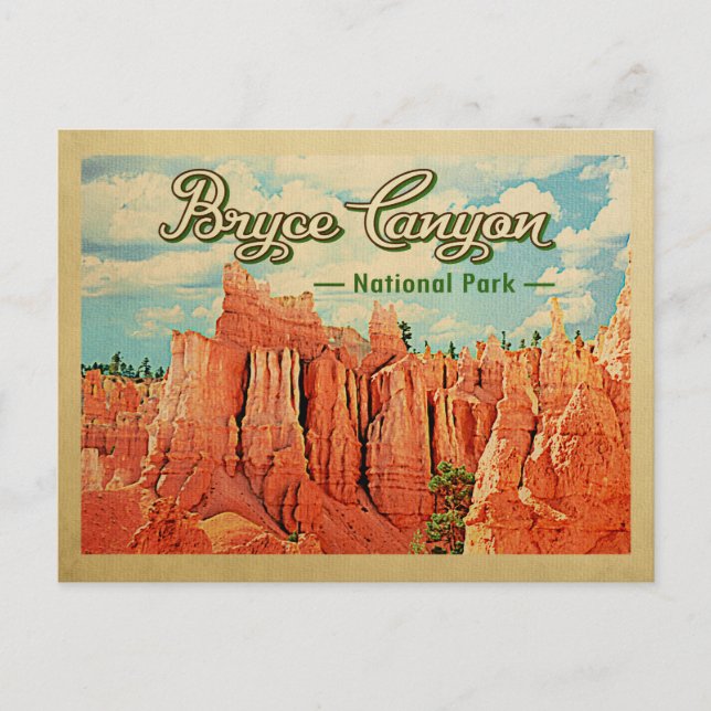 Postal Parque nacional del Cañón Bryce Viajes de época (Anverso)