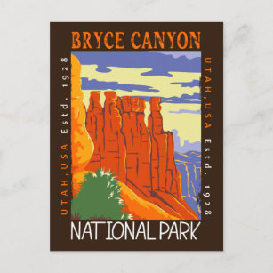 Postal Parque nacional del cañón de Bryce en Utah