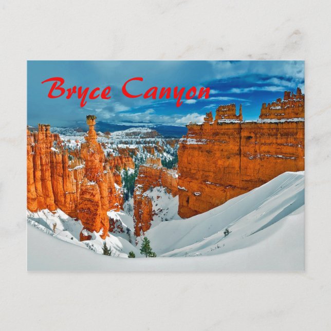 Postal Parque nacional del cañón de invierno Bryce en Uta (Anverso)