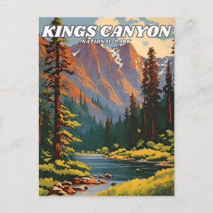 Postal Parque nacional del Cañón del Rey ilustracion retr