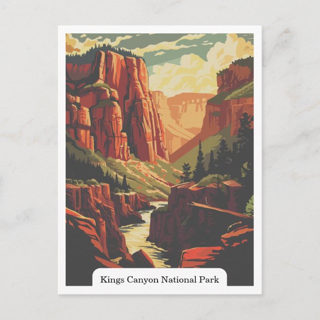 Postal Parque nacional del Cañón Kings, California, EE.UU (Anverso)