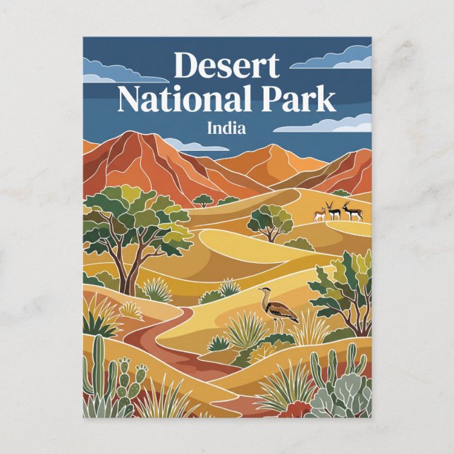 Postal Parque Nacional del Desierto India (Anverso)