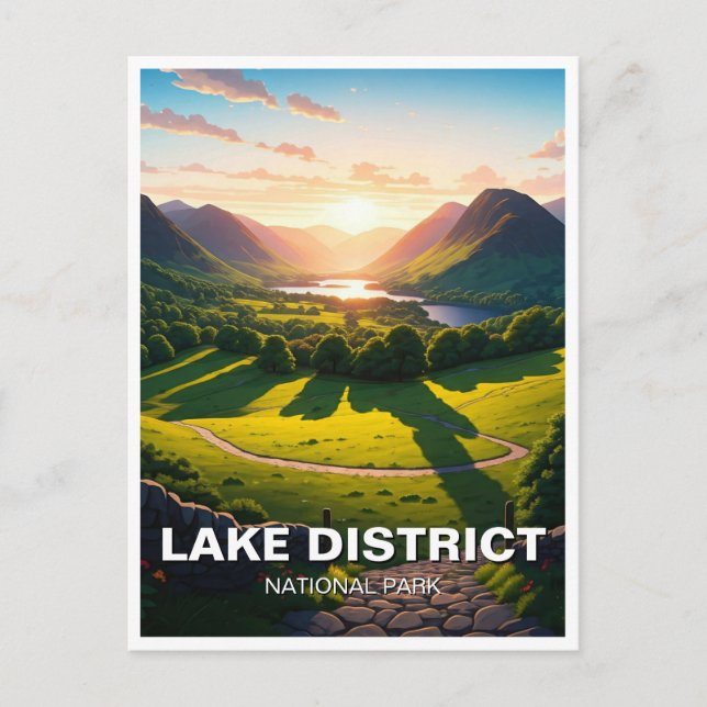 Postal Parque Nacional del Distrito de Sunset Lake (Anverso)
