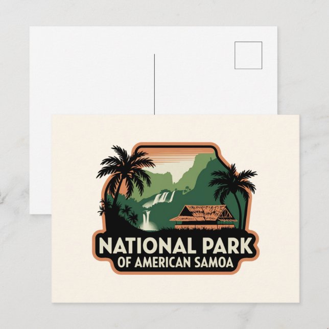 Postal Parque Nacional del Emblema de Samoa Americana (Anverso / Reverso)