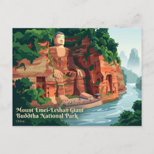 Postal Parque Nacional del Gran Buda de Leshan en el Mont