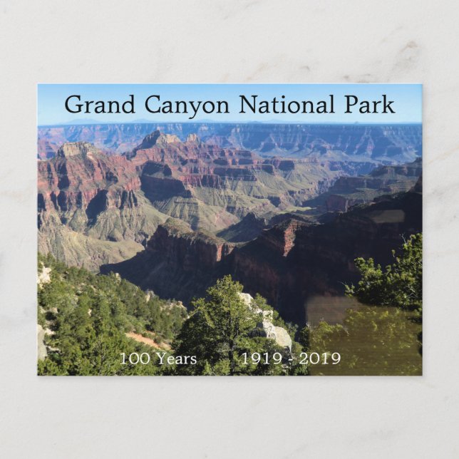 Postal Parque nacional del Gran Cañón 100 años (Anverso)