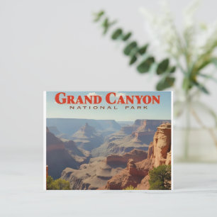 Postal Parque Nacional del Gran Cañón Arizona Retro