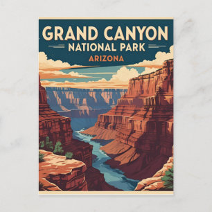Postal Parque Nacional del Gran Cañón Arizona Retro