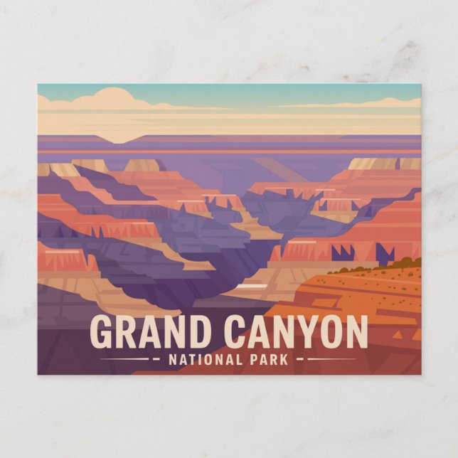 Postal Parque nacional del Gran Cañón Postcard Retro (Anverso)