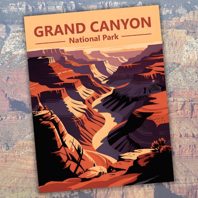 Postal Parque nacional del Gran Cañón Retro Travel Arizon (Grand Canyon National Park Retro Travel Arizona Postcard)