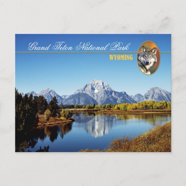 Postal Parque nacional del Gran Tetón en Wyoming (Anverso)