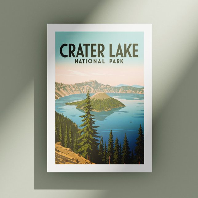 Postal Parque nacional del Lago Crater Vintage (Subido por el creador)