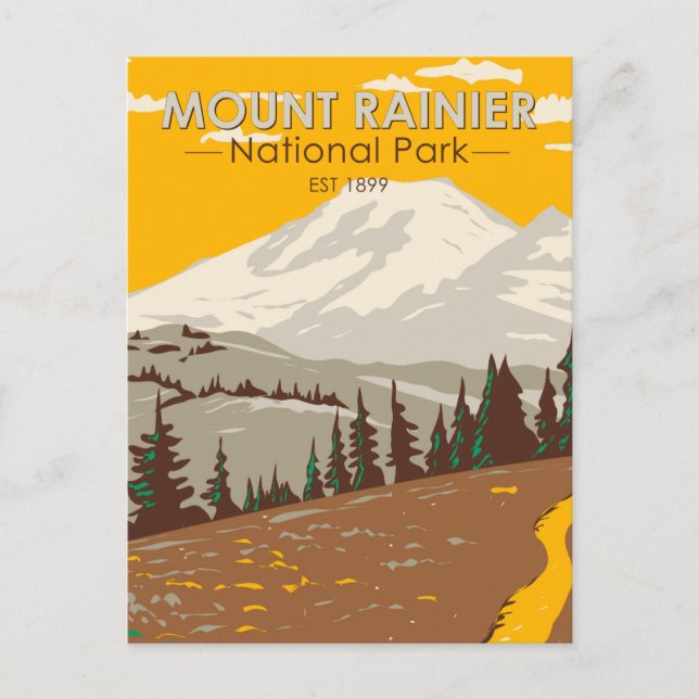 Postal Parque nacional del Monte Rainier División de Cowl (Anverso)