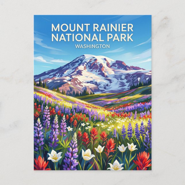 Postal Parque Nacional del Monte Rainier Washington (Anverso)