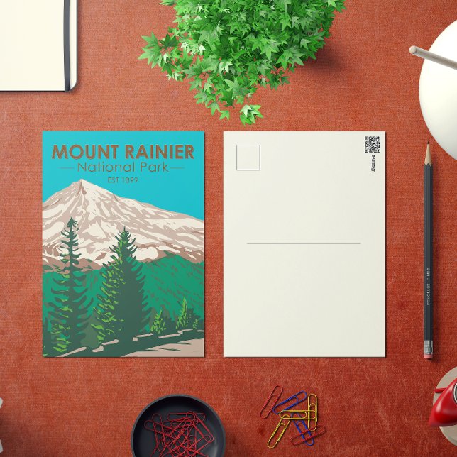 Postal Parque Nacional del Monte Rainier Washington Vinta (Subido por el creador)