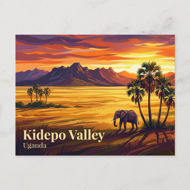 Postal Parque Nacional del Valle de Kidepo Uganda (Anverso)
