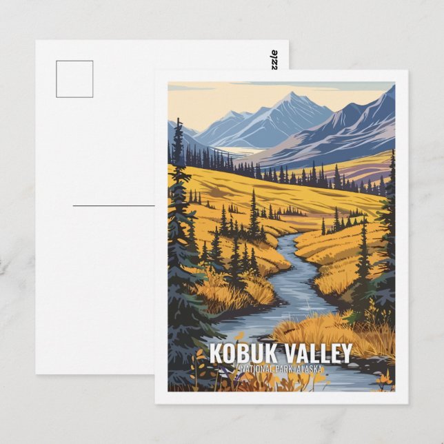 Postal Parque nacional del Valle de Kobuk Alaska EE.UU. (Anverso / Reverso)