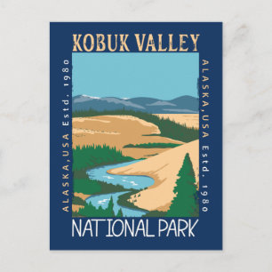 Postal Parque Nacional del Valle de Kobuk Alaska Retro De