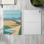 Postal Parque nacional del valle de Kobuk Vintage Alaska<br><div class="desc">Diseño de arte vectorial en el valle de Kobuk. El parque es un parque nacional estadounidense en la región ártica del noroeste de Alaska.</div>