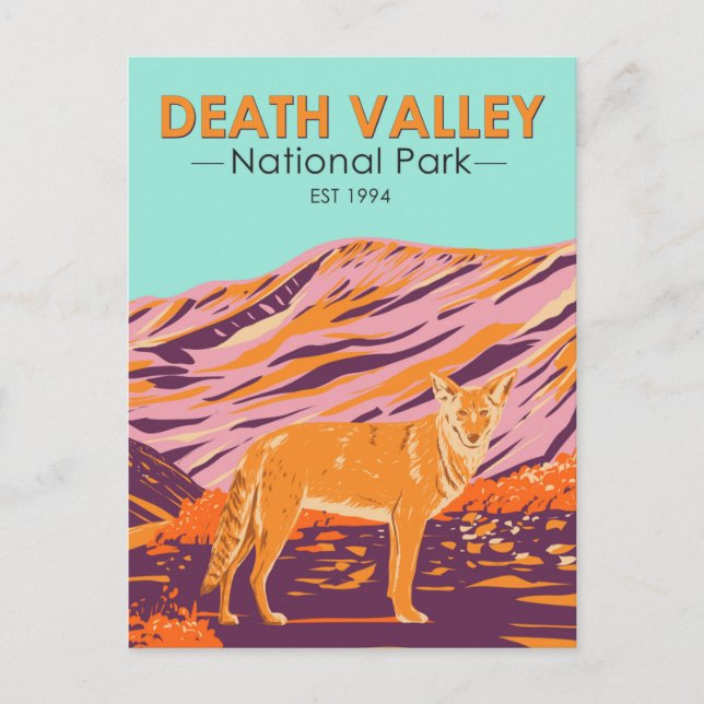 Postal Parque nacional del Valle de la Muerte Coyote Vint (Anverso)