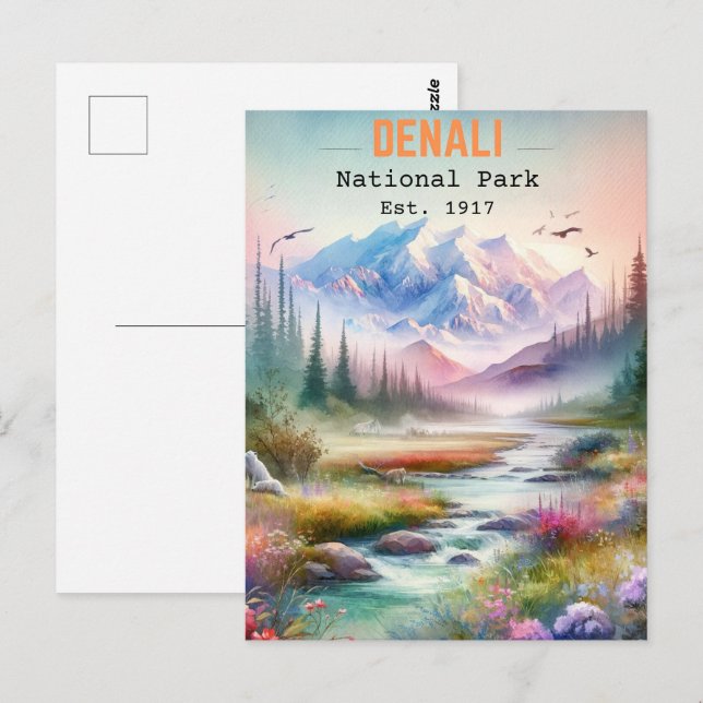 Postal Parque nacional Denali Alaska (Anverso / Reverso)