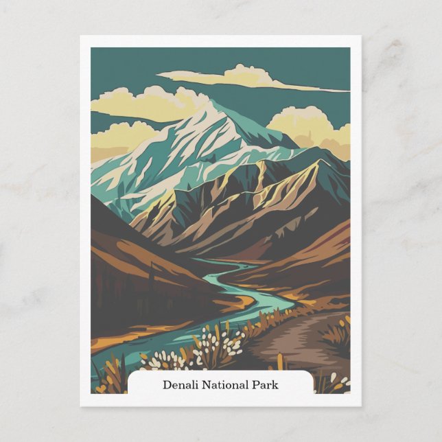 Postal Parque nacional Denali, Alaska EE.UU. (Anverso)