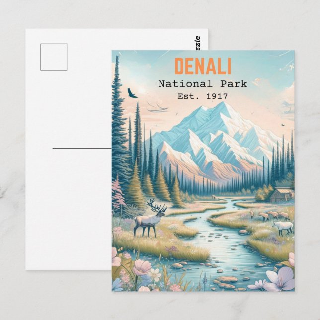 Postal Parque nacional Denali Alaska Mount Hand (Anverso / Reverso)