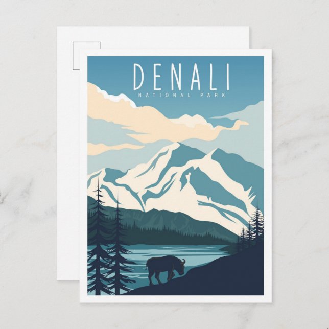 Postal Parque nacional Denali Alaska USA Viajes (Anverso / Reverso)