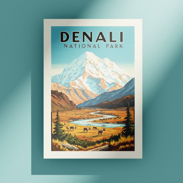 Postal Parque nacional Denali de Vintage (Subido por el creador)