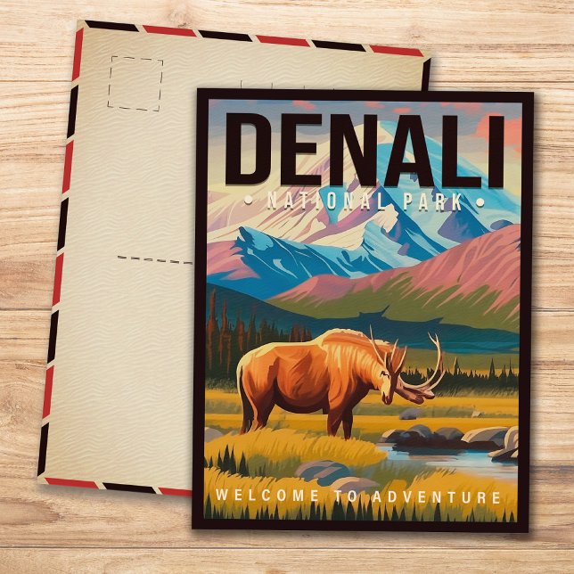 Postal Parque nacional Denali Montaña Alaska Esquí (Subido por el creador)