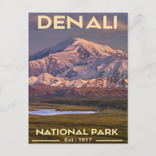Postal Parque nacional Denali Monte Alaska (Anverso)