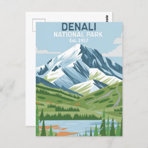 Postal Parque nacional Denali Monte Alaska