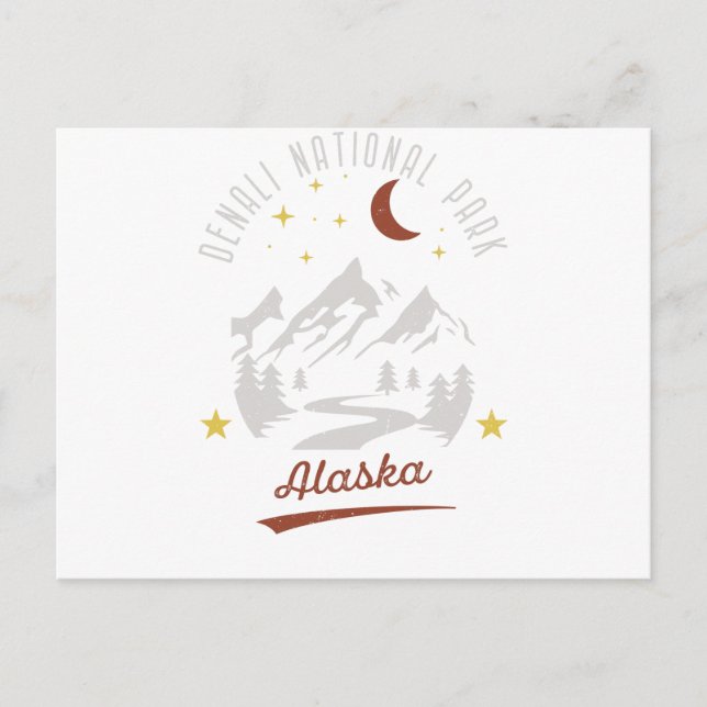 Postal Parque nacional Denali Vintage Alaska (Anverso)