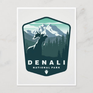 Postal Parque nacional Denali Vintage Monte Hunter