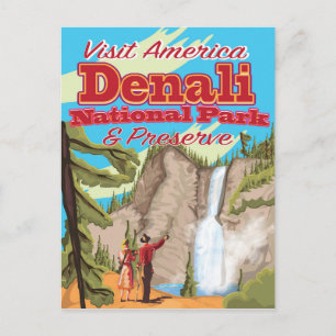 Postal Parque nacional Denali y póster de conservación de