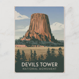 Postal Parque nacional Devils Tower Vintage