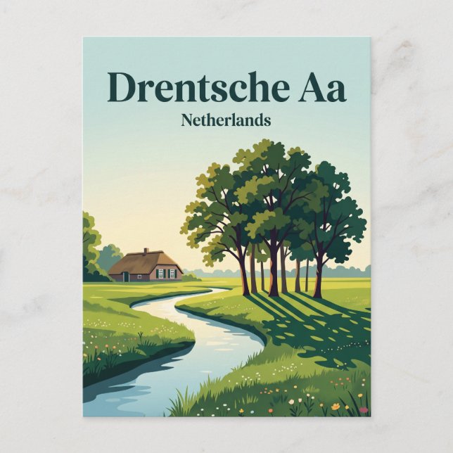 Postal Parque Nacional Drentsche Aa Países Bajos (Anverso)
