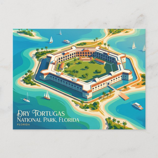 Postal Parque Nacional Dry Tortugas, Florida, EE. UU. EE. (Anverso)
