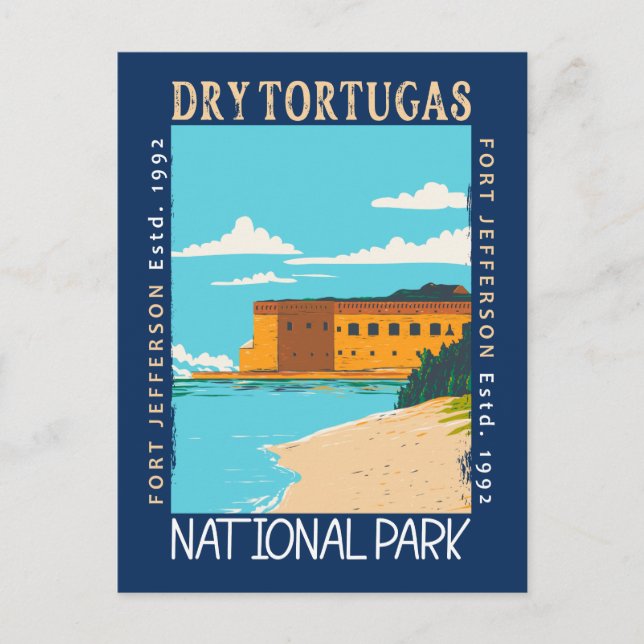 Postal Parque Nacional Dry Tortugas Florida Fuerte Jeffer (Anverso)
