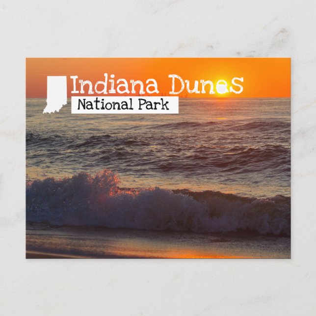 Postal Parque nacional Dunas de Indiana Playa Sunset (Anverso)