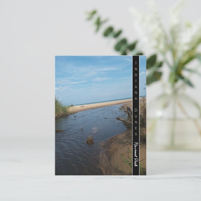 Postal Parque nacional Dunas de Indiana Scemic Creek Phot (Anverso de pie)